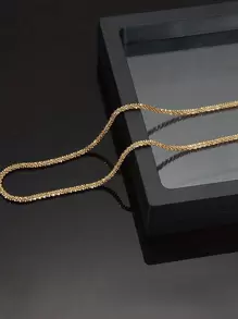 CVNANA 1pc Shiny Full Of Stars Necklace Unisex Glittering Titanium Steel Collarbone Chain Couple Sweater Chain Adjustable