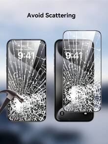 5Pcs Premium HD Film Anti-Scratch Full Coverage Tempered Glass Screen Protector Compatible With IPhone 12 Pro Max 6.7" - Black - View 5
