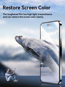 5Pcs Premium HD Film Anti-Scratch Full Coverage Tempered Glass Screen Protector Compatible With IPhone 12 Pro Max 6.7" - Black - View 4