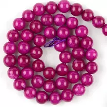 1條天然黃玉石圓形散珠，可用於珠寶製作DIY手鍊，手工製作，直徑分別有4/6/8/10/12mm - 紫色 - 查看 6