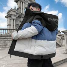 Chamarra Abrigo Invierno Pluma Ganso Para Hombre Con Capucha - Azul - Ver 2