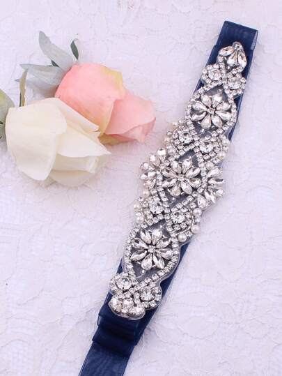 European And American Style Rhinestone-Encrusted Braided Wedding Dress Belt For Bridal Waist Decoration Valentine's Day Valentines