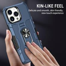 1pc Ring Holder Car Phone Holder Case, Anti-Drop Protective Cover Compatible With IPhone Compatible With Galaxy S25 Ultra, S24 Ultra, S23 Ultra, S22 Ultra, 6 To 15 Pro Max, Compatible With Redmi, Compatible With OPPO, Compatible With Vivo Models - Navy Blue - View 10