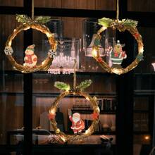 1 vòng hoa Giáng sinh, đồ trang trí cửa sổ/cửa ra vào hình ông già Noel và người tuyết, đồ trang trí cây thông Noel, đồ trang trí đèn Giáng sinh, đồ trang trí phòng, đồ trang trí Giáng sinh, đèn Giáng sinh, đồ trang trí phòng ngủ, đồ trang trí nhà, đồ trang trí tiệc, lễ hội ngày lễ, quà tặng Giáng sinh, đồ trang trí cây thông Noel, đồ trang trí - Màu vàng - Xem 2