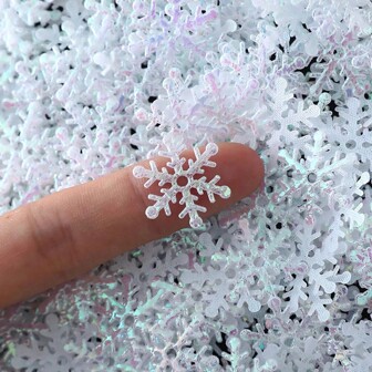 300 stuks 2 cm kunstmatige kerst sneeuwvlok kleurrijke papieren stickers voor huis, bruiloft en kerstdecoraties, Kerstmis