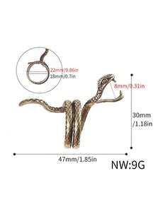 1 Pieza Cenicero Con Forma De Anillo Creativo Con Diseño De Serpiente, Anillos Únicos Para Sostener Cigarrillos Para Fumadores - Dorado - Ver 3