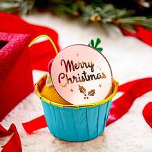 6入組聖誕節亮片圓形蛋糕裝飾餅垫,派對裝飾用品