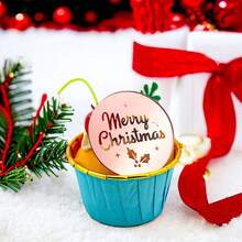 6入組聖誕節亮片圓形蛋糕裝飾餅垫,派對裝飾用品