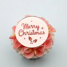 6入組聖誕節亮片圓形蛋糕裝飾餅垫,派對裝飾用品