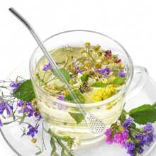 1set Stainless Steel Straw Spoon Set, Creative Fruit Tea Filter Spoon & Stirrer In One With Detachable Straw & Filter - Silver - View 3