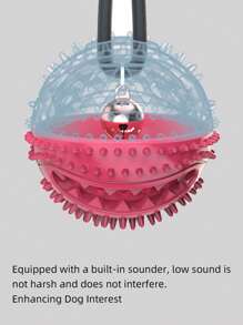 1pc Suction Cup Dog Toy Grinding Teeth & Slow Feeder & Stress Relief With Bell For Pet - Multicolor - View 8