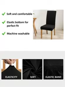 4 Stücke/6 Stücke Set einfarbige spritzwassergeschützte Stuhlbezug, modernistische minimalistische Polyester elastische Esszimmerstuhlbezüge, geeignet für Hochzeiten, Restaurants, Büros und Bankette, alle Jahreszeiten