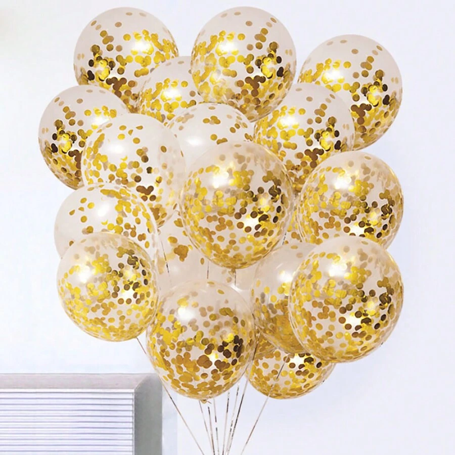 20pcs/pack Gold Glitter Balloons - gold sequin balloons - View 1