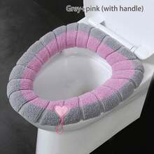 1入組加厚o形編織馬桶座墊,帶毛絨,保暖馬桶環墊 - 彩色 - 查看 8