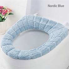 1入組加厚o形編織馬桶座墊,帶毛絨,保暖馬桶環墊 - 彩色 - 查看 2