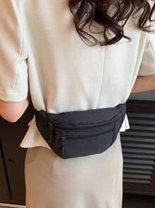 Bolso de cintura/riñonera deportiva de unicolor y versátil para mujer