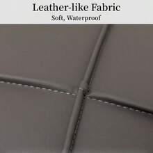 1pc leather-like waterproof cushion cover 45x45cm design faux leather decorative pillow cover for sofa livingroom decor pillowcase - Grey - View 3