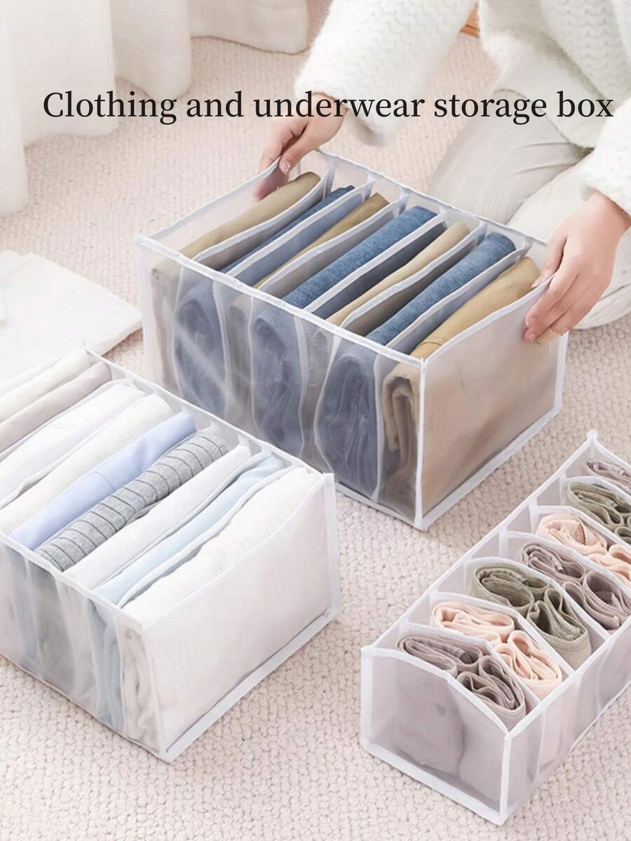 1入組白色抽屜式衣物收納盒,適用於家庭使用 - 白色 - 查看 1