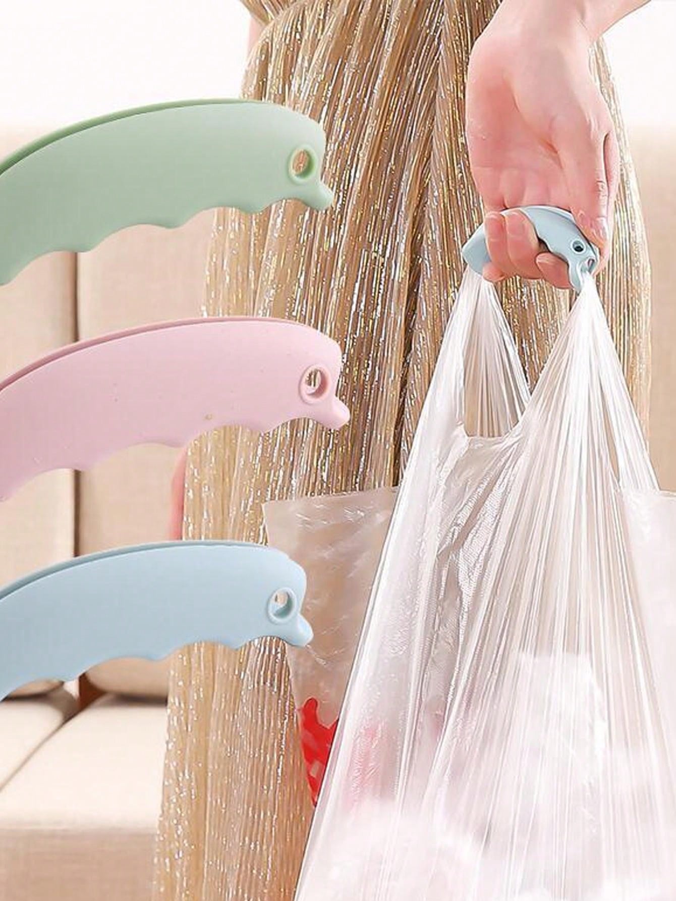 2pcs Silicone Grocery Bag Carrier Easy Handle Tool For Bag Shopping Bag