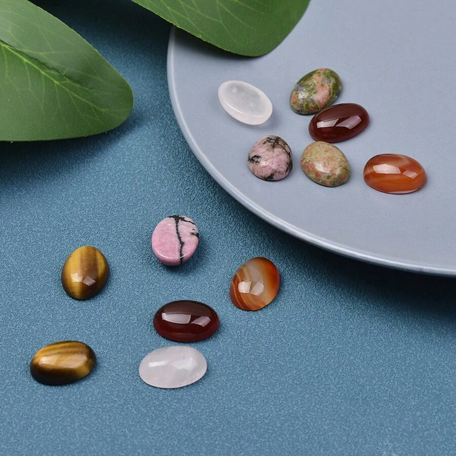 1pc Natural Red Agate Ellipsoidal Stone For Diy Necklace, Bracelet Making - Red Agate - View 1