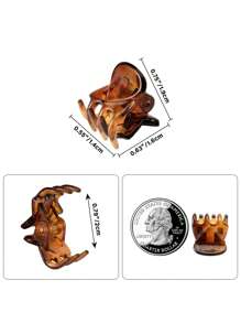 50入組女性迷你啡色發夾與30入組高彈性黑色髮圈,日常綁髮必備