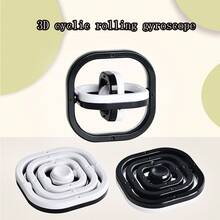 2pcs 3d Infinite Flip Finger Top Magic Cube Shaped For Stress Relief - Black and White - View 1