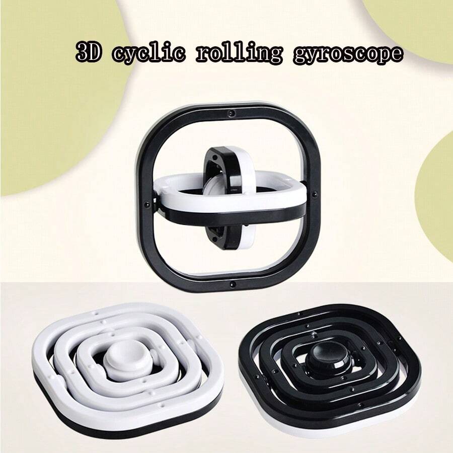 2pcs 3d Infinite Flip Finger Top Magic Cube Shaped For Stress Relief - Black and White - View 1