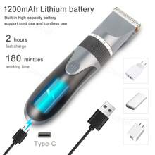 Men's Electric Hair Clipper Cordless Haircut Scissors With Adjustable Trimming Length - Gold - View 6