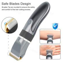 Men's Electric Hair Clipper Cordless Haircut Scissors With Adjustable Trimming Length - Gold - View 5