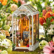 Robotime Book Nook Kit DIY Miniature House With LED Light Booknook Bookshelf Insert Decor Wooden Bookend Craft Hobby Diorama Kit Unique Gifts Room Decoration