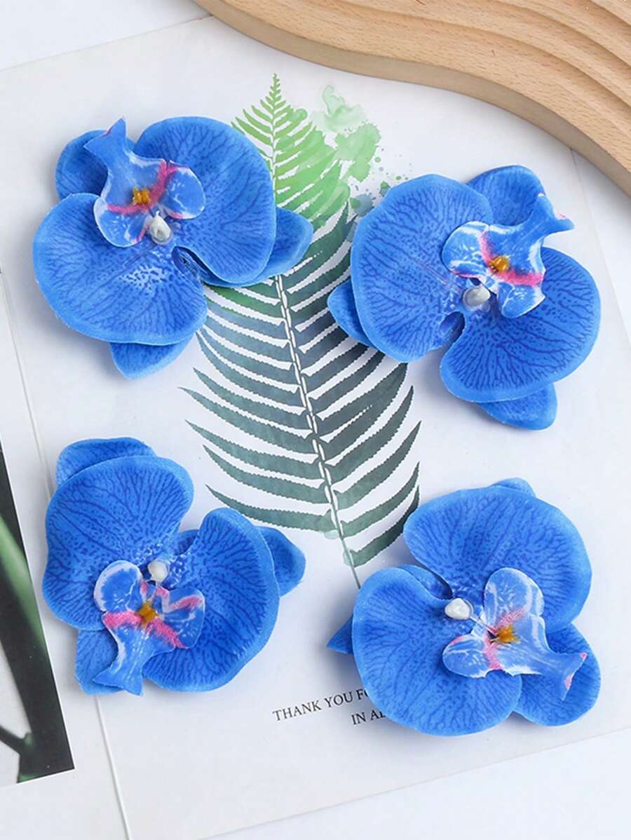 10入組人造藍色蝴蝶蘭花