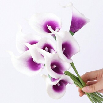 2 piezas de flores artificiales de Cala Lily mini, decoración del hogar