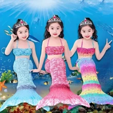 Trajes De Baño De Para Niñas Sirena Para Nadar - Rosa - Ver 5