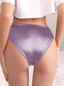 Purple Satin Sexy Underwear - Purple - View 2