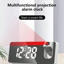 Projection Alarm Clock Smart Creative Multifunctional Lde Luminous Clock Projection Digital Clock For Living Room And Bedroom - White - View 2