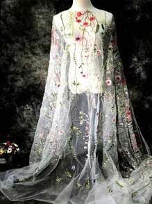 3D Embroidered Butterfly Mesh Fabric, Creative Handmade Bridal Gown Dress Clothing, Curtain Design Fabric Material