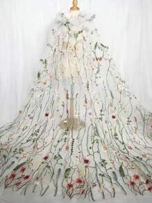 3D Embroidered Butterfly Mesh Fabric, Creative Handmade Bridal Gown Dress Clothing, Curtain Design Fabric Material
