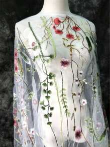 3D Embroidered Butterfly Mesh Fabric, Creative Handmade Bridal Gown Dress Clothing, Curtain Design Fabric Material