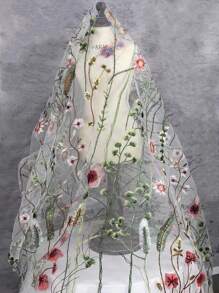 3D Embroidered Butterfly Mesh Fabric, Creative Handmade Bridal Gown Dress Clothing, Curtain Design Fabric Material