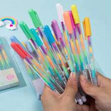 6入組彩色漸變筆,創意自由書寫筆,多色筆,閃光筆六色套裝,荧光筆漸變 - 彩色 - 查看 1
