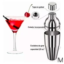 Kit De Cocteleria 25pcs Bartender Con Soporte,750ml - Plateado - Ver 5
