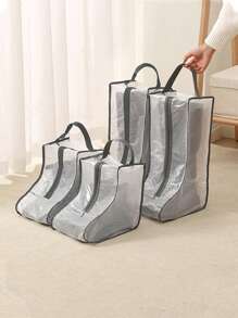 1pc Foldable Non-Woven Fabric Shoe Bag, Portable Dust-Proof Travel Shoe Bag