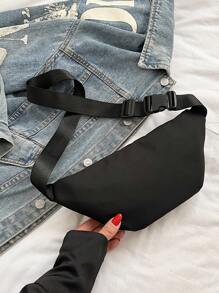 Bolso de cintura/riñonera deportiva de unicolor y versátil para mujer