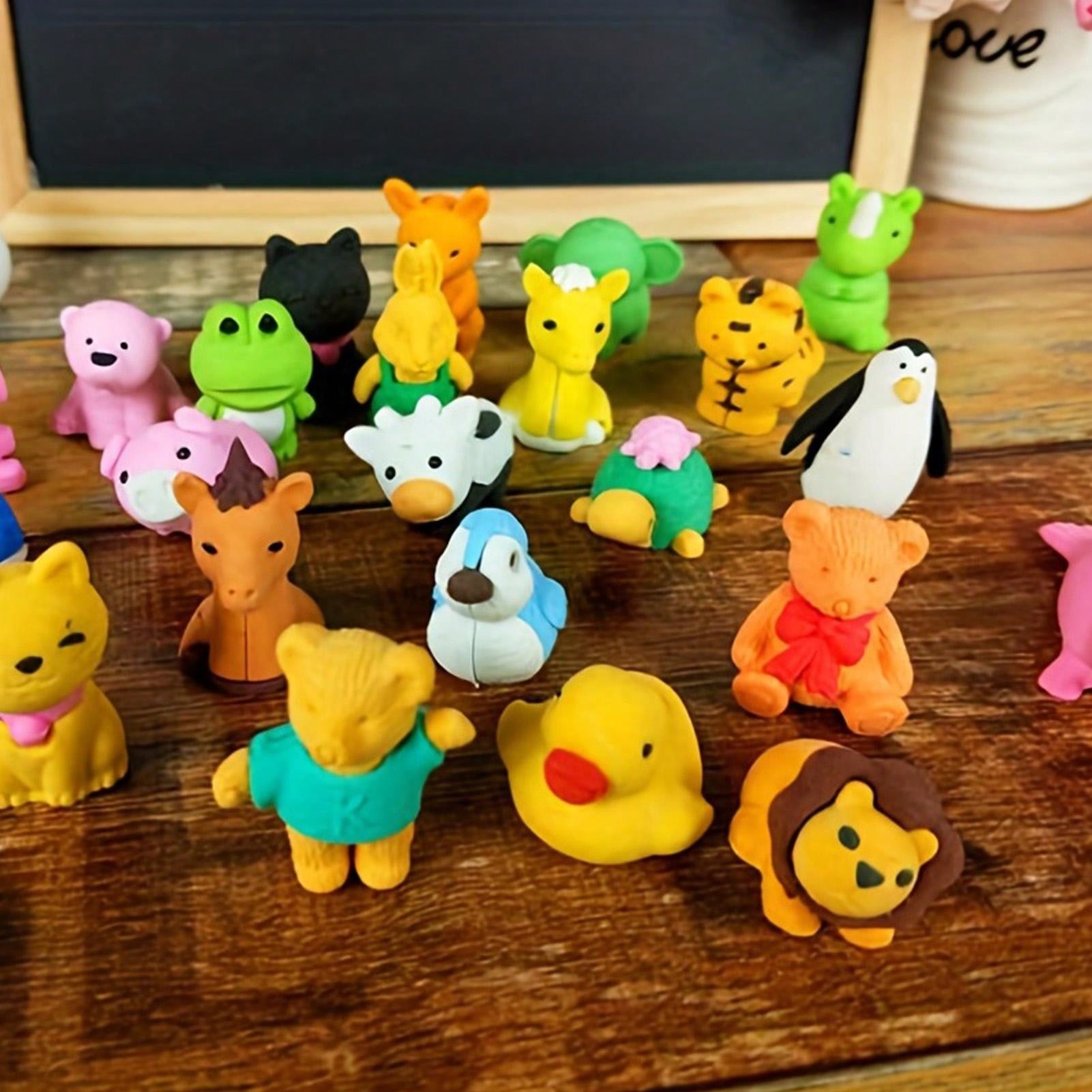 Animal Erasers Desk Pet 10 Packs 3D Animal Erasers for students Cute