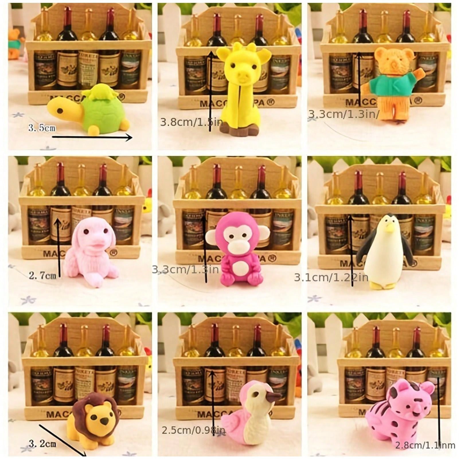 Animal Erasers Desk Pet 10 Packs 3D Animal Erasers for students Cute
