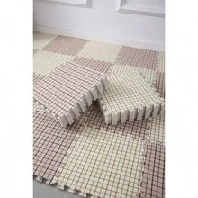 (米色水磨石)木紋圖案拼接地毯 - 摩卡棕 - 查看 1