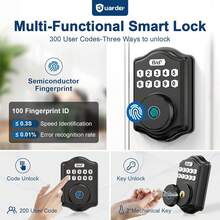 không chìa khóa Lối vào Khóa Cửa , Vân tay Khóa Cửa Với 2 Bộ , Mặt trước Khóa Cửa Bộ , Đồng hồ điện tử Số , 300 , IP56 Không thấm nước , Dễ dàng để cài đặt ( Đen ) - màu đen - Xem 3