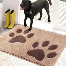 1入組可機洗入口門墊,有防滑腳印,適用於客廳、臥室、廚房和浴室 - 米色 - 查看 1