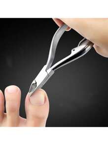 1把不鏽鋼指甲剪,帶有去除死皮和釘生腳趾器的指甲鉗 - 銀色 - 查看 1