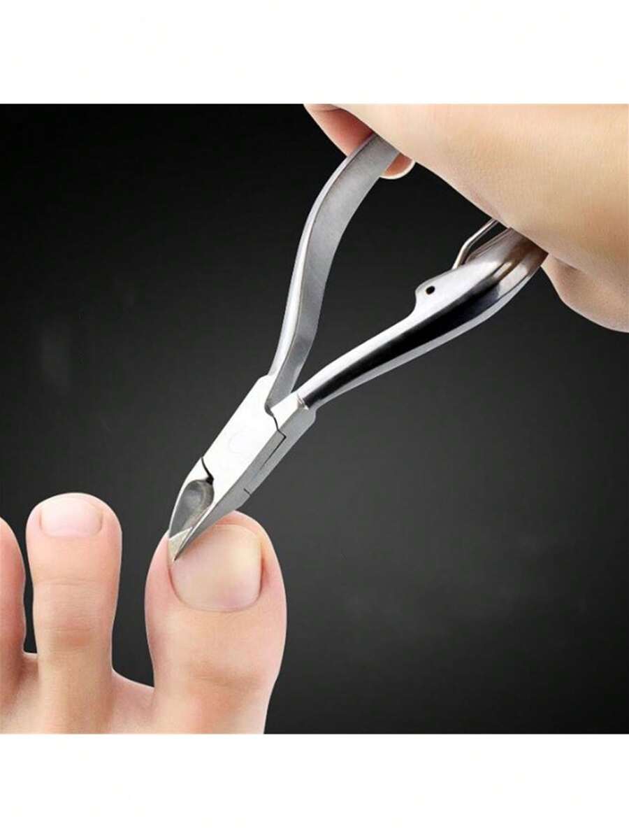 1把不鏽鋼指甲剪,帶有去除死皮和釘生腳趾器的指甲鉗 - 銀色 - 查看 1
